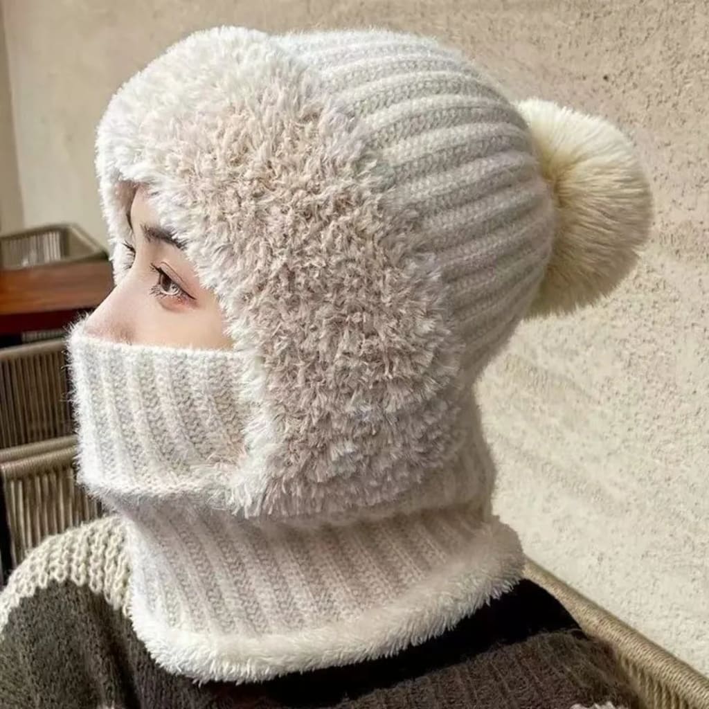 Fluffy Knit 3-in-1 Balaclawva