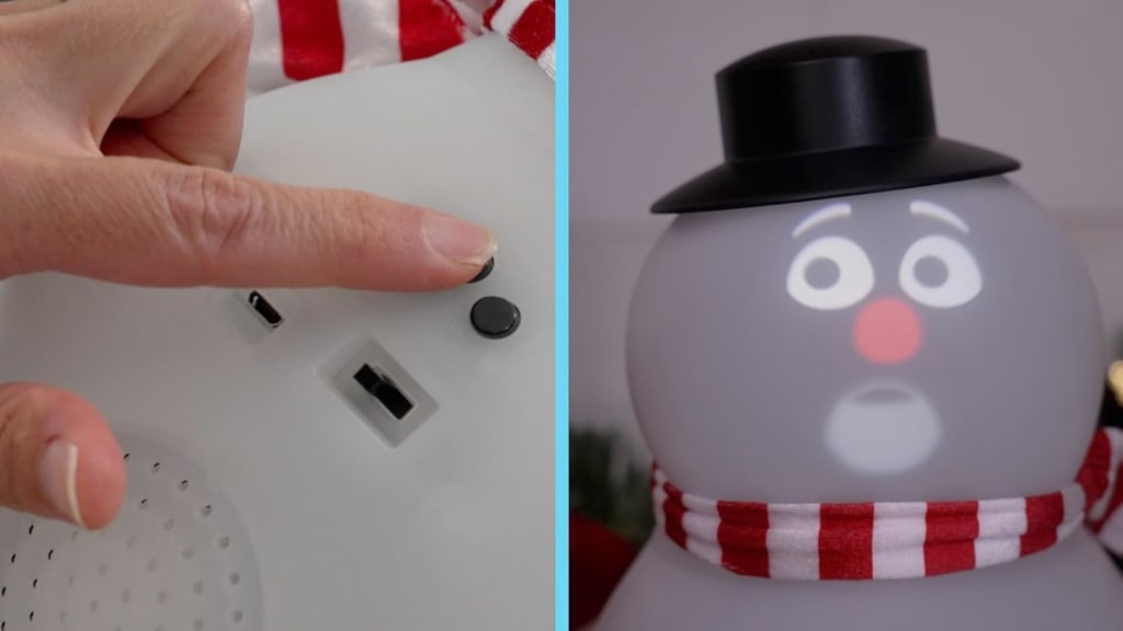 Mr. Chill - Talking Animated Blink Snowman with Built in Projector & Speaker Plug'n Play